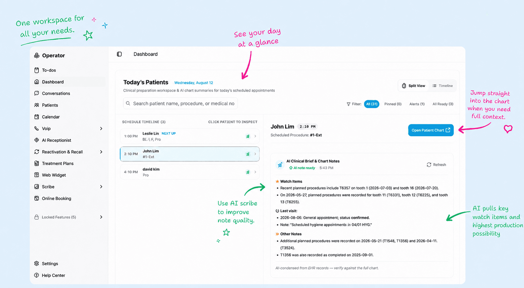 Operaitor dashboard